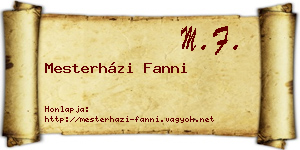 Mesterházi Fanni névjegykártya