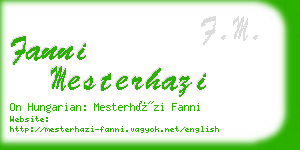 fanni mesterhazi business card